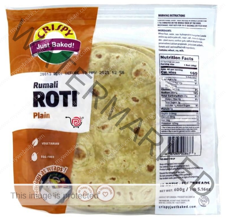 CRISPY Rumali Roti Plain 600 gm