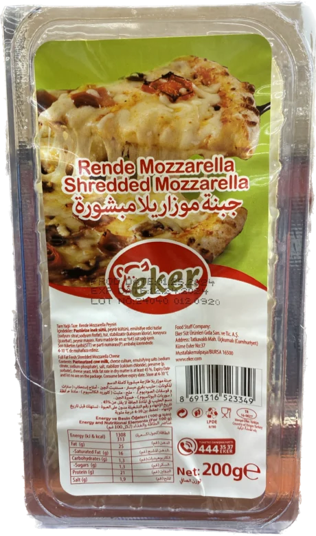 EKER Shredded Mozzarella Cheese 200 gr