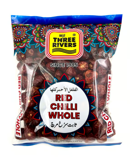 Three Rivers Red Chili Round Whole 200 gm